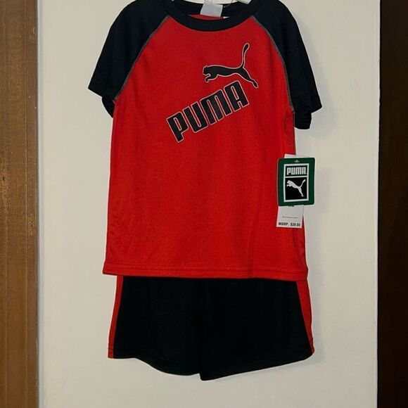 Nwt 24 puma red and black shorts matching set - Picture 1 of 2